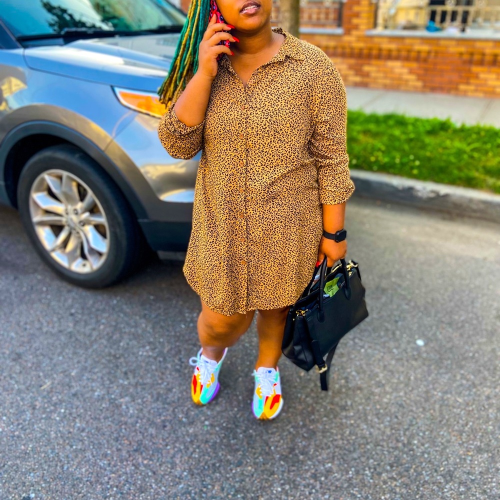 Leopard Print Shirt Dress
